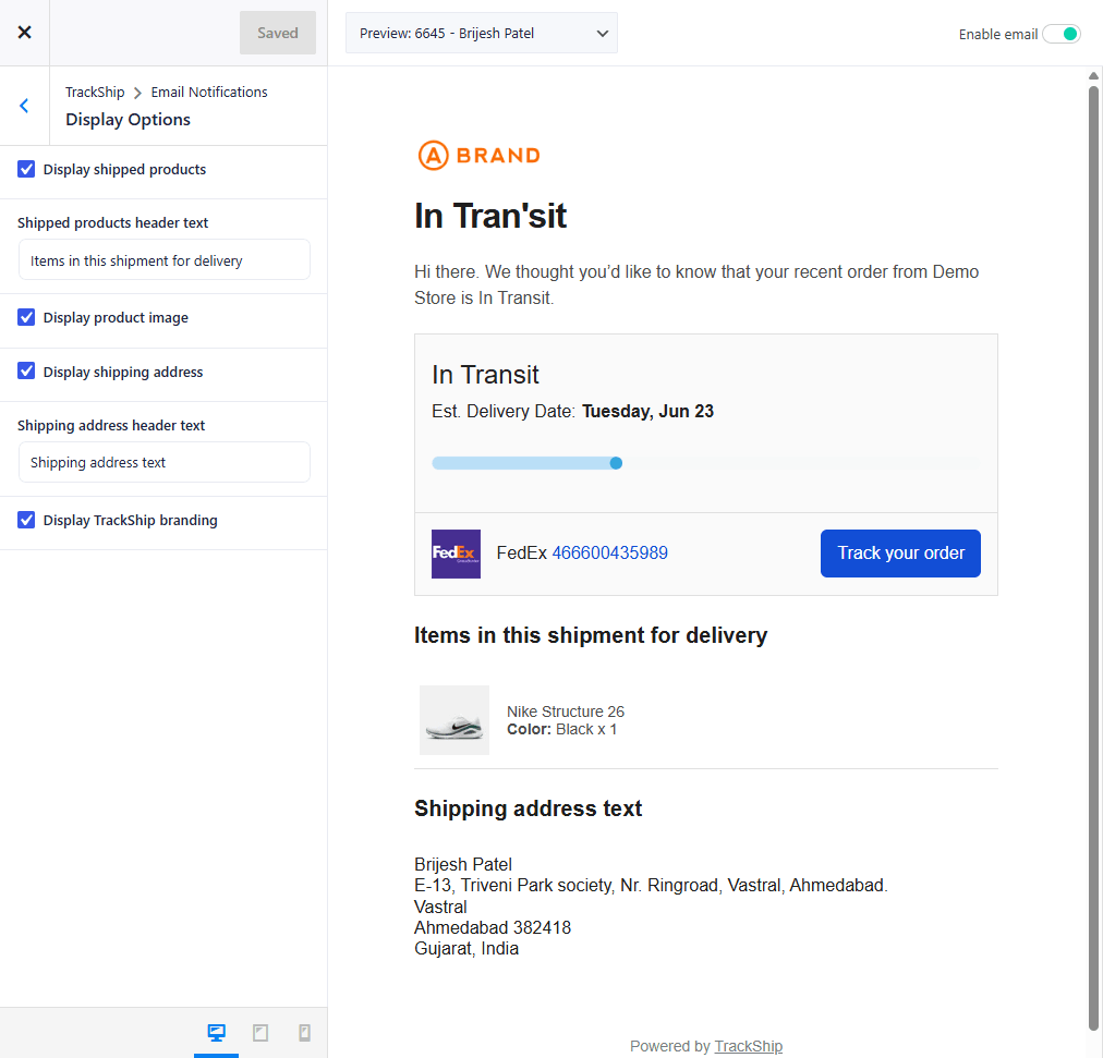 Email Notifications - TrackShip Docs