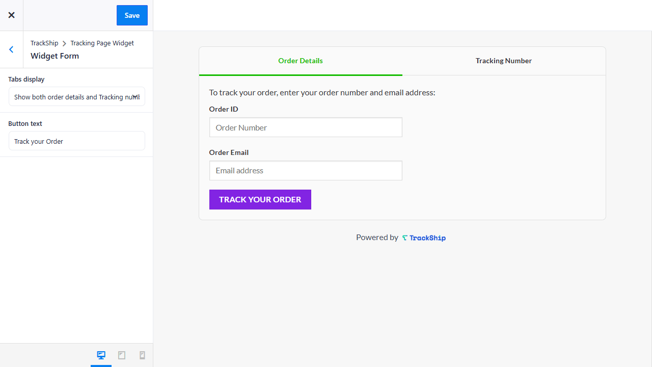 Tracking Page - TrackShip Docs