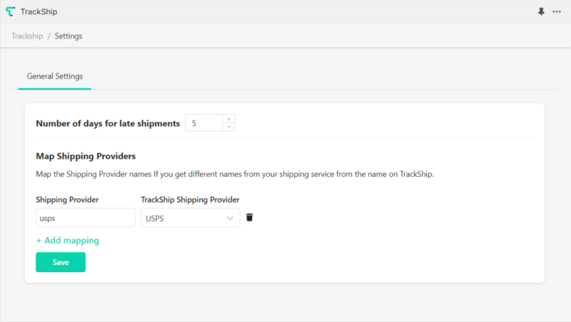 Settings - TrackShip Docs