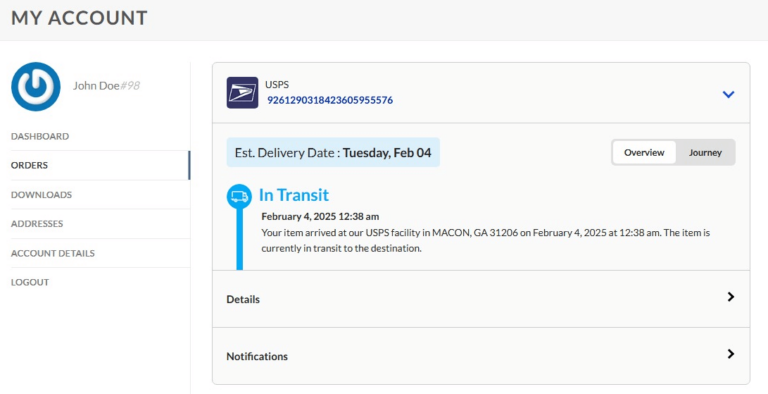 Tracking Page - TrackShip Docs