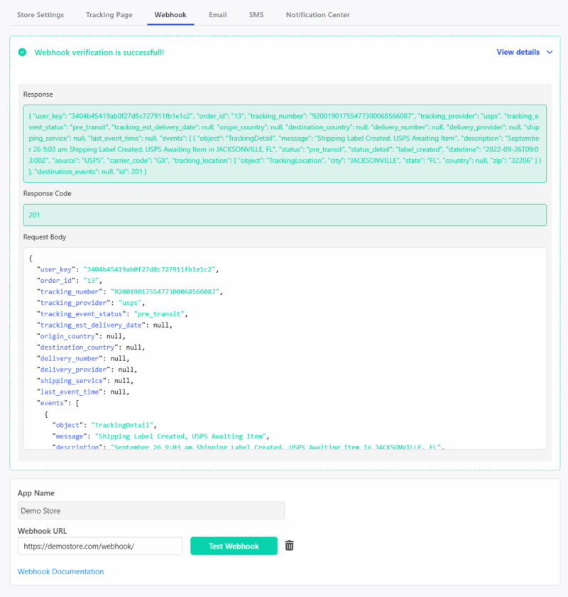 Connect your custom app - TrackShip Docs
