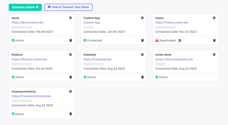 Stores - TrackShip Docs