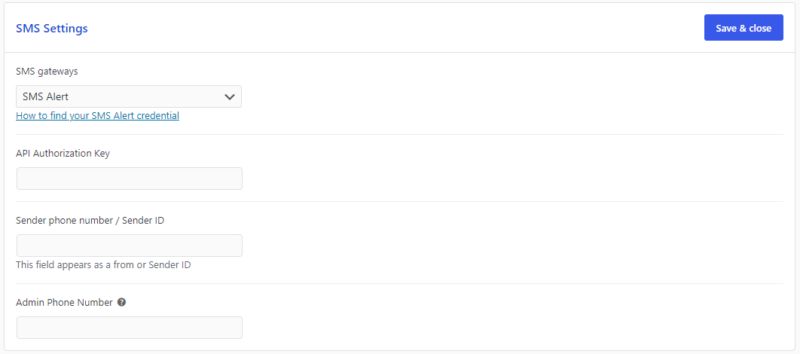 SMSAlert Integration - TrackShip Docs