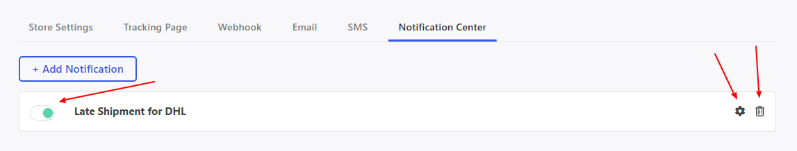 Notification Center - TrackShip Docs