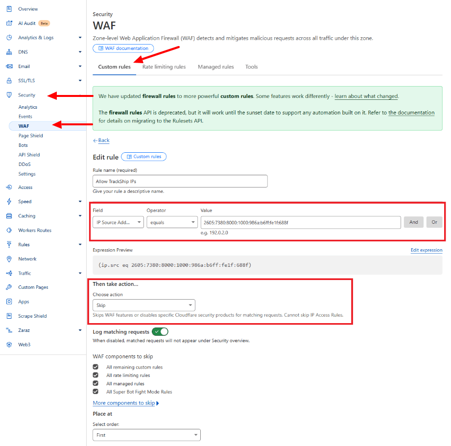 Whitelist TrackShip IPs - TrackShip Docs